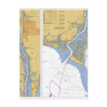 Cape Fear River, NC Nautical Chart Postcard