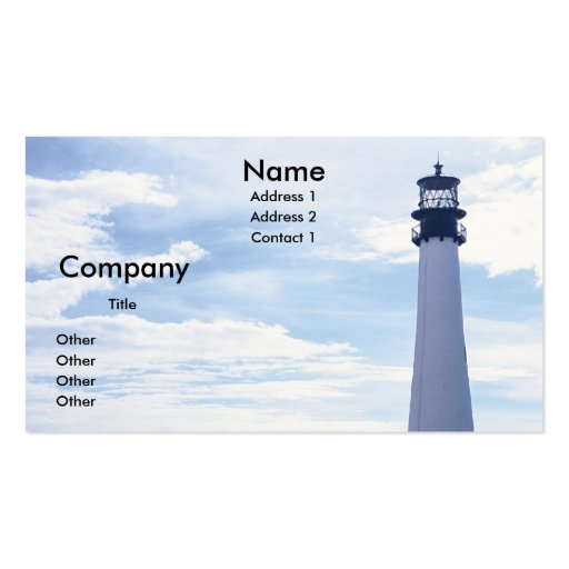 Cape Florida Lighthouse Business Card (front side)