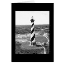 Cape Hatteras Lighthouse black and white photo Cards