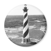 Cape Hatteras Lighthouse black and white photo Refrigerator Magnets