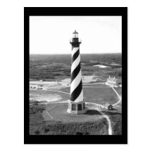 Cape Hatteras Lighthouse black and white photo Post Cards