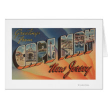 Cape May, New Jersey - Large Letter Scenes Card