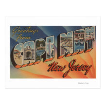 Cape May, New Jersey - Large Letter Scenes Post Card
