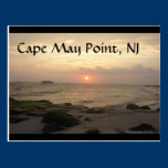 Cape May Point, NJ at sunset greeting card postcards
