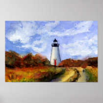 Cape Pogue Lighthouse Poster- Martha's Vineyard
