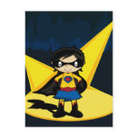 Caped Superhero Girl Postcard