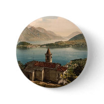 Capello St. Angelo and view of Bellagio, Lake Como Pinback Buttons
