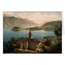 Capello St. Angelo and view of Bellagio, Lake Como Greeting Card