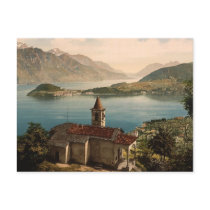 Capello St. Angelo and view of Bellagio, Lake Como Post Card