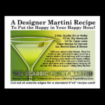 Caper Berry Filthy Martini Recipe Postcard postcards