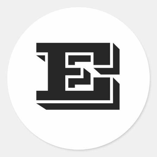 Capital Letter E Small Round Stickers by Janz | Zazzle