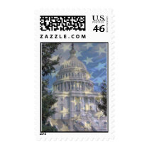 Capital with the American Flag postage
