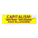 CAPITALISM bumpersticker bumper stickers