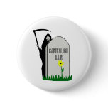 Capitalism R.I.P. Gravestone with Grim Reaper Pins