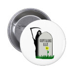 Capitalism R.I.P. Gravestone with Grim Reaper Pins