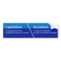 Capitalism / Socialism Sticker Bumper Stickers