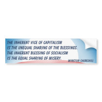 Capitalism v Socialism (Churchill) Bumper Stickers