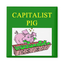 capitalist pig money joke magnets
