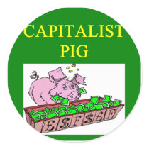 capitalist pig money joke stickers