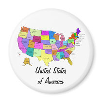 Capitals of the United States Fridge Magnet