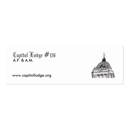 Capitol Lodge Zip Card Business Card Templates (front side)