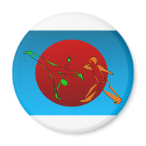 capoeira 2 players martial arts fridge magnet