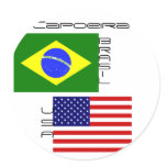 Capoeira: Brasil, USA flags stickers