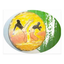 capoeira ginga axe post card