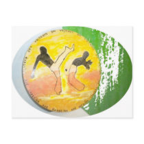 capoeira ginga axe post card