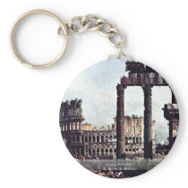 Capriccio Romano Colosseum  By Bernardo Bellotto Key Chains