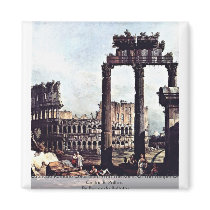 Capriccio Romano Colosseum  By Bernardo Bellotto Refrigerator Magnet