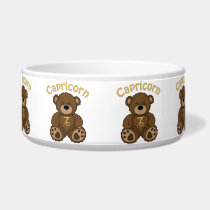 Capricorn Astrology Teddy Bear Pet Bowl pet bowls