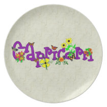 Capricorn Flowers Party Plates