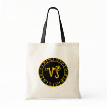CAPRICORN GOLD ZODIAC SIGN JEWEL CANVAS BAG