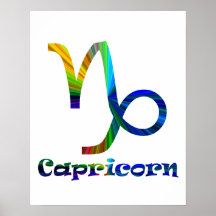 Capricorn Psychedelic Poster