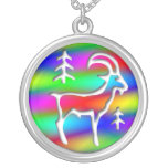 Capricorn Rainbow Goat Zodiac Sterling Silver necklaces