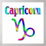 Capricorn Rainbow Poster