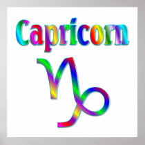 Capricorn Rainbow Poster