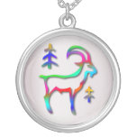 Capricorn Star Sign Rainbow Goat Silver necklaces