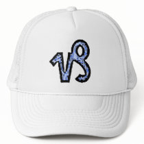 Capricorn Symbol (style1_blue) hat
