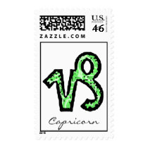 Capricorn Symbol (style1_green) Postage postage