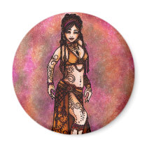 Capricorn Tribal Belly Dancer magnets by LacyChenault Capricorn Tribal Belly Dancer magnets