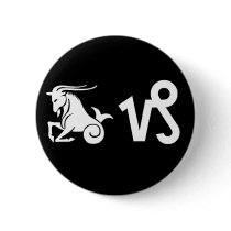 Capricorn with Symbol Pinback Buttons