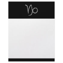 Capricorn. Zodiac Astrology Sign. Black. Letterhead Template