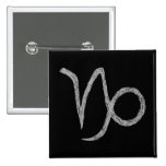 Capricorn. Zodiac Astrology Sign. Black. Pins