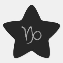 Capricorn. Zodiac Astrology Sign. Black. Star Sticker