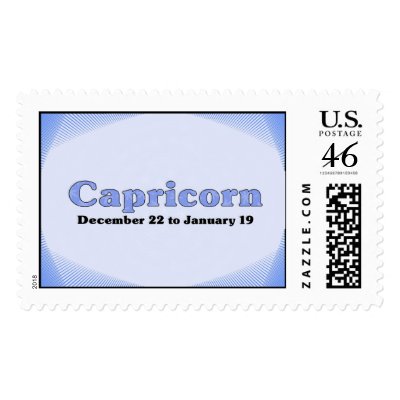 Capricorn Zodiac Postage Stamp by dndartstudio
