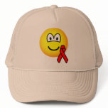 Aids awareness emoticon Red ribbon  caps_and_hats