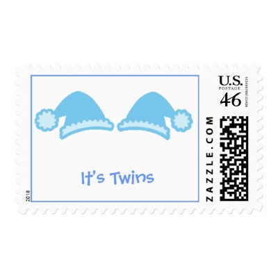 caps blue, It's Twins Stamps Zazzle_stamp
