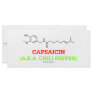 Capsaicin (A.K.A Chili Pepper) Chemical Molecule Rack Cards